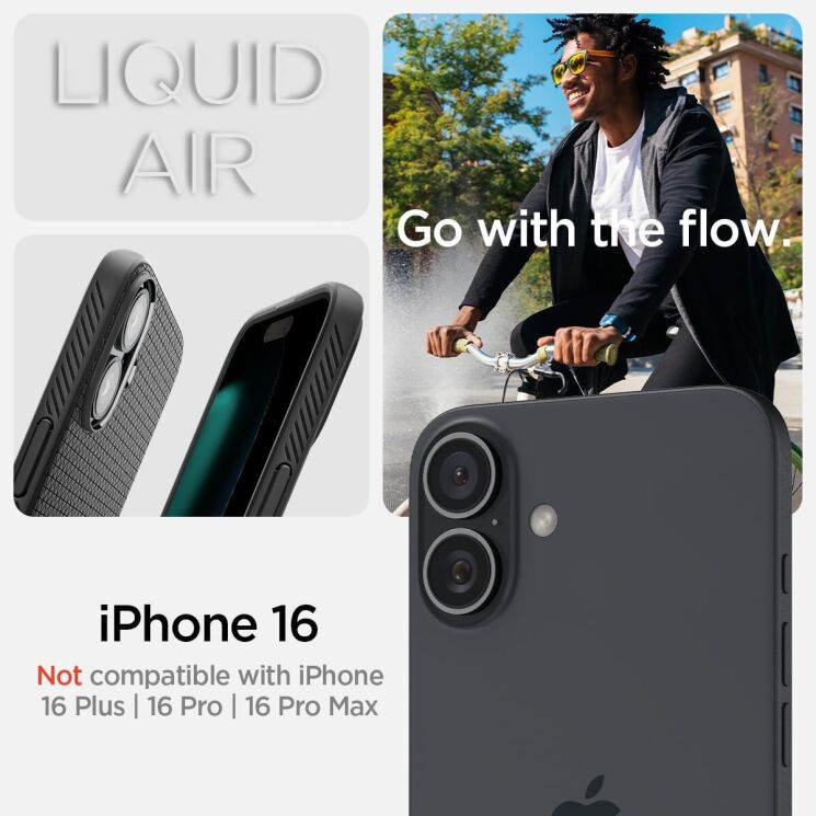 Защитный чехол Spigen (SGP) Liquid Air для Apple iPhone 16 - Abyss Green: фото 11 из 16