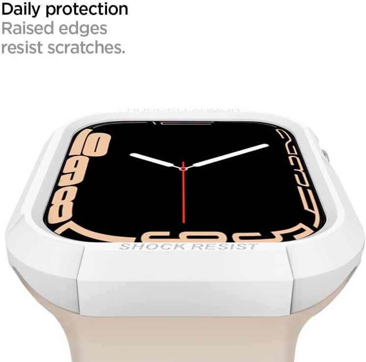 Захисний чохол Spigen (SGP) Rugged Armor (FW) для Apple Watch 44 / SE 44 mm - White: фото 12 з 16