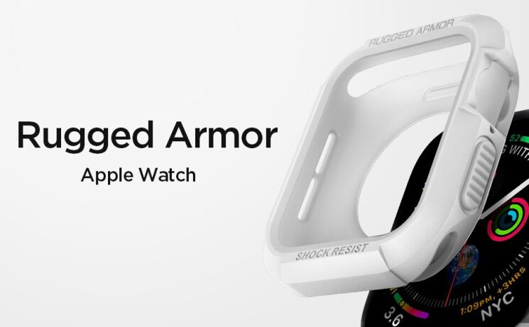Захисний чохол Spigen (SGP) Rugged Armor (FW) для Apple Watch 44 / SE 44 mm - White: фото 10 з 16