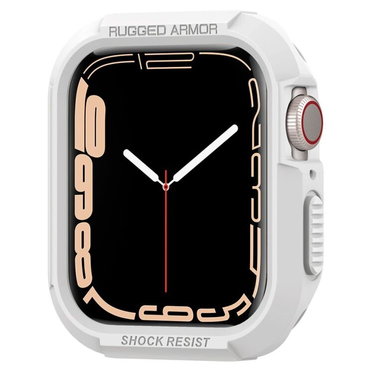 Захисний чохол Spigen (SGP) Rugged Armor (FW) для Apple Watch 44 / SE 44 mm - White: фото 2 з 16