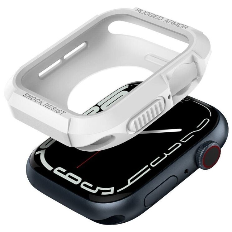 Захисний чохол Spigen (SGP) Rugged Armor (FW) для Apple Watch 44 / SE 44 mm (062CS24471) - White: фото 1 з 16