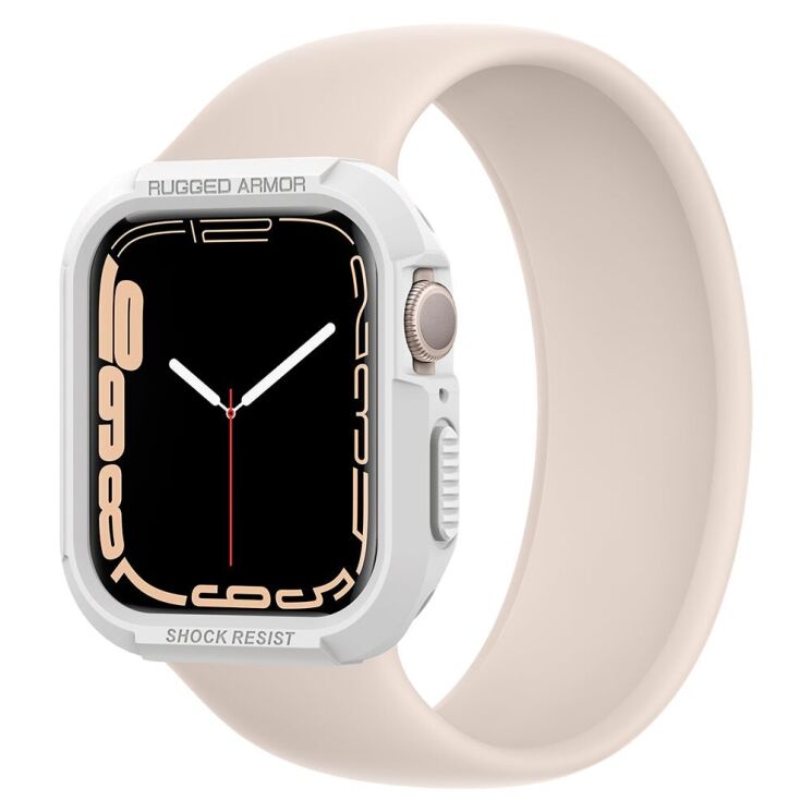 Захисний чохол Spigen (SGP) Rugged Armor (FW) для Apple Watch 44 / SE 44 mm - White: фото 5 з 16