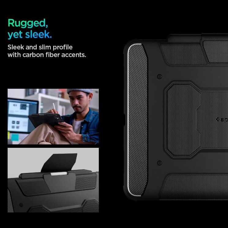 Защитный чехол Spigen (SGP) Rugged Armor Pro для Apple iPad Pro 13 (2024) - Black: фото 15 из 18