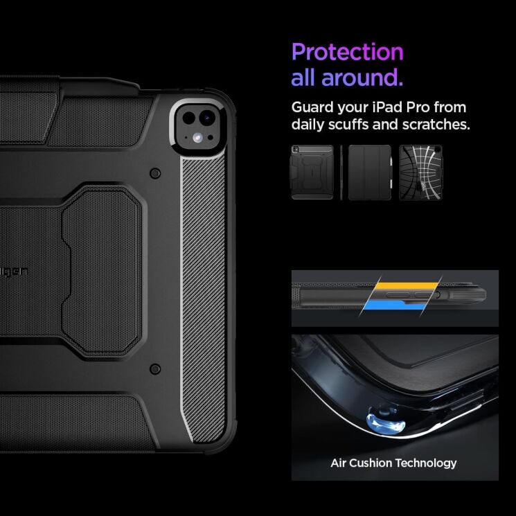 Защитный чехол Spigen (SGP) Rugged Armor Pro для Apple iPad Pro 13 (2024) - Black: фото 16 из 18