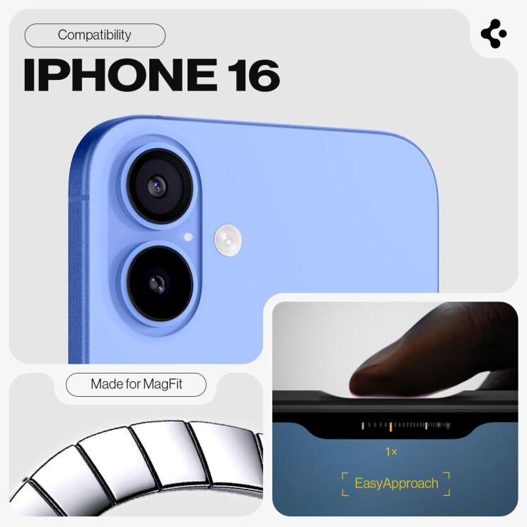 Защитный чехол Spigen (SGP) Tough Armor (MagFit) для Apple iPhone 16 - Navy Blue: фото 12 из 17