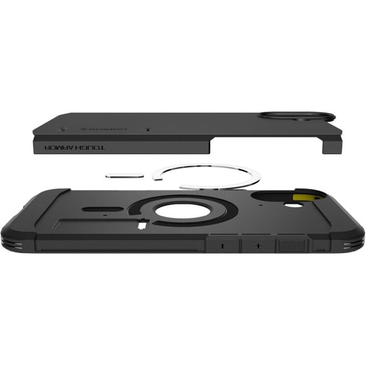 Защитный чехол Spigen (SGP) Tough Armor (MagFit) для Apple iPhone 16 - Black: фото 8 из 17