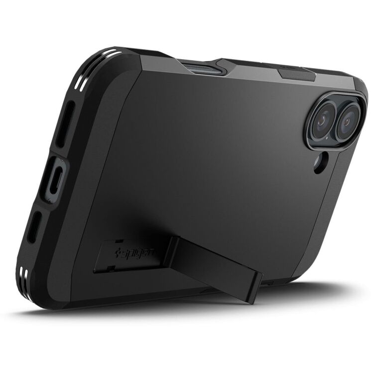 Защитный чехол Spigen (SGP) Tough Armor (MagFit) для Apple iPhone 16 - Black: фото 3 из 17