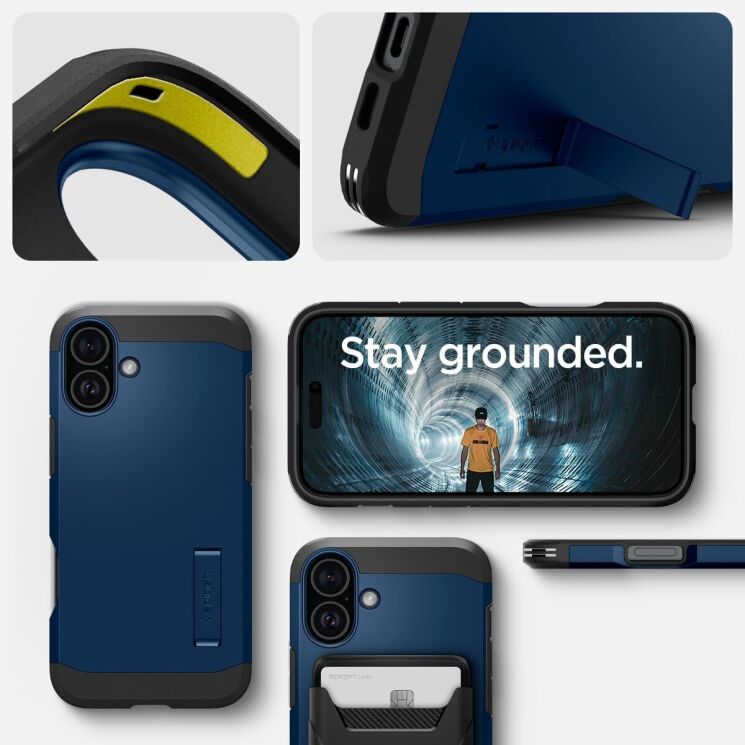 Защитный чехол Spigen (SGP) Tough Armor (MagFit) для Apple iPhone 16 - Navy Blue: фото 17 из 17