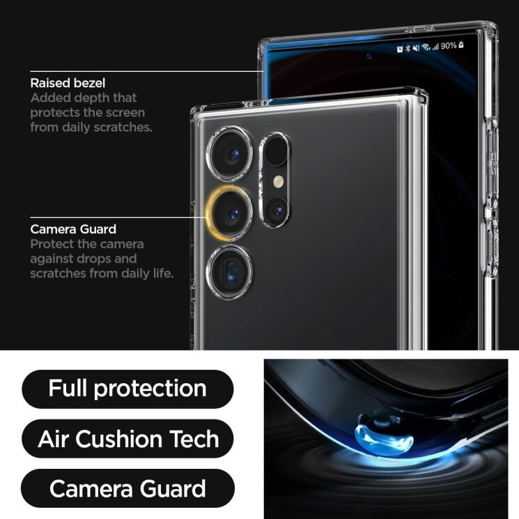 Захисний чохол Spigen (SGP) Ultra Hybrid S для Samsung Galaxy S24 Ultra (S928) ACS07299 - Crystal Clear: фото 20 з 20