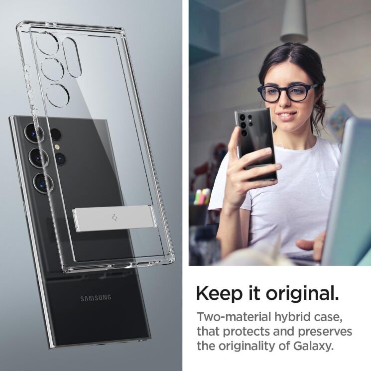 Захисний чохол Spigen (SGP) Ultra Hybrid S для Samsung Galaxy S24 Ultra (S928) ACS07299 - Crystal Clear: фото 18 з 20