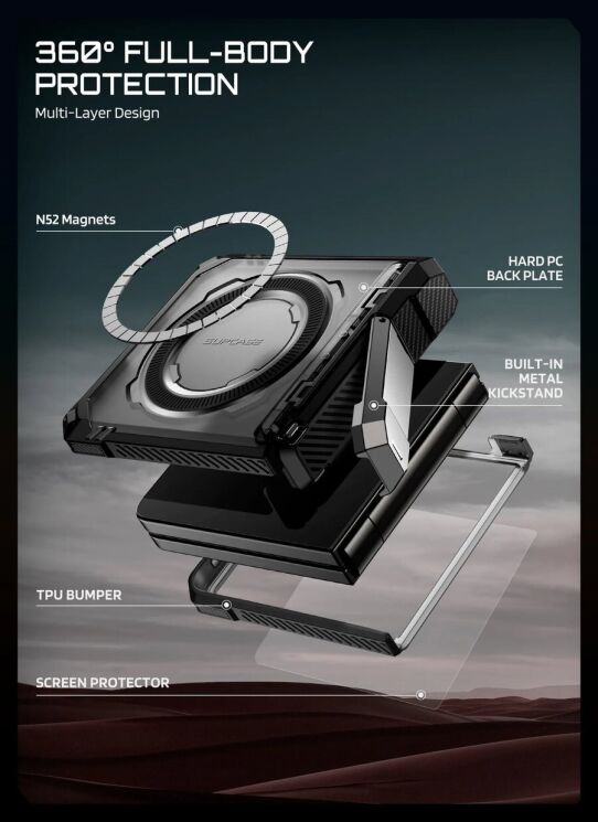 Захисний чохол Supcase UB Grip MagSafe (FF) для Samsung Galaxy Flip 8 (843439162266) - Black: фото 11 з 13