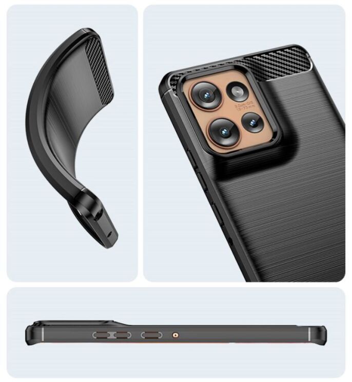 Защитный чехол UniCase Carbon для Motorola Edge 50 - Black: фото 10 из 10