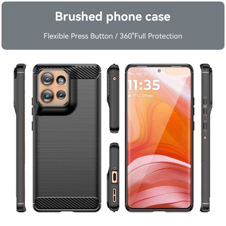 Защитный чехол UniCase Carbon для Motorola Edge 50 - Black: фото 3 из 10