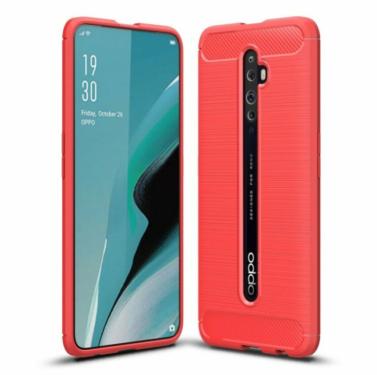 Защитный чехол UniCase Carbon для OPPO Reno 2Z - Red: фото 1 из 9