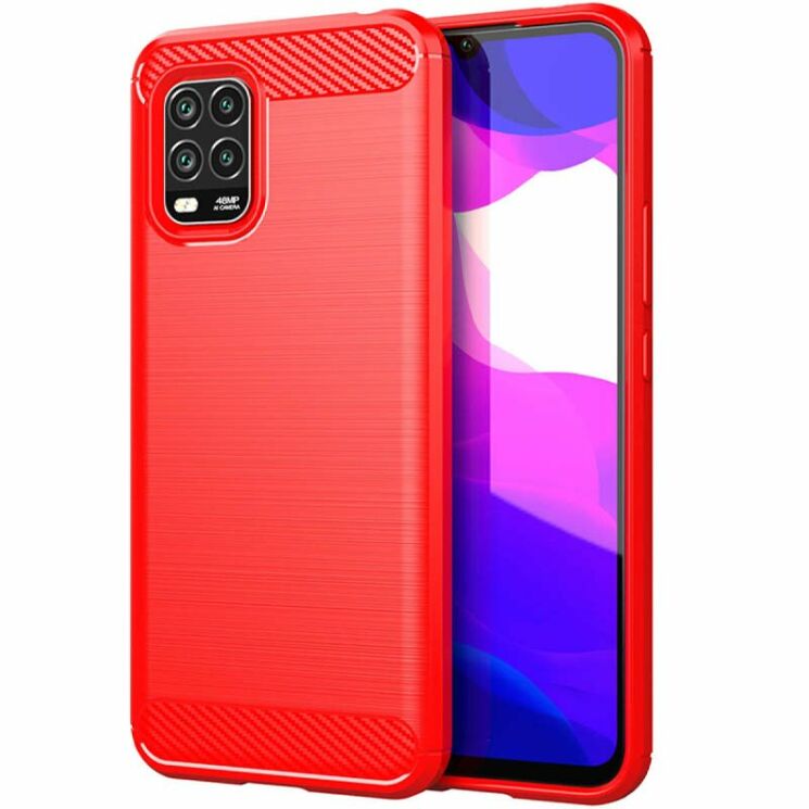 Защитный чехол UniCase Carbon для Xiaomi Mi 10 Lite - Red: фото 1 из 9