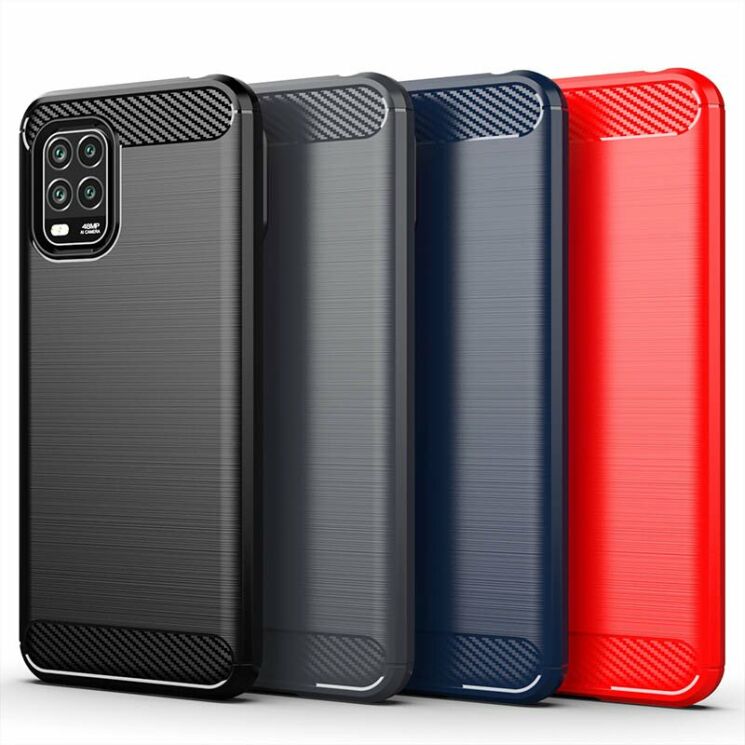 Защитный чехол UniCase Carbon для Xiaomi Mi 10 Lite - Dark Blue: фото 3 из 9
