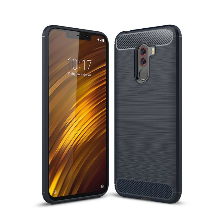 Защитный чехол UniCase Carbon для Xiaomi Pocophone F1 - Dark Blue: фото 1 из 11