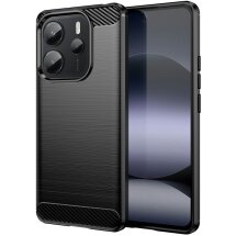 Защитный чехол UniCase Carbon для Xiaomi Redmi Note 14 4G - Black: фото 1 из 8