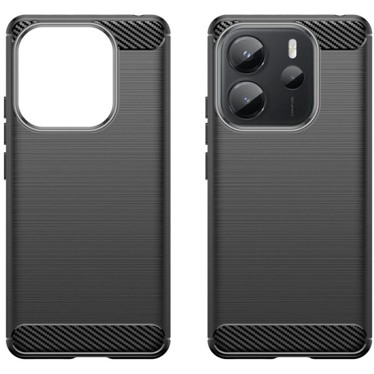 Защитный чехол UniCase Carbon для Xiaomi Redmi Note 14 4G - Black: фото 2 из 8