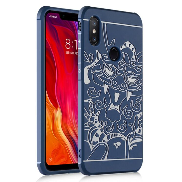 Защитный чехол UniCase Dragon Style для Xiaomi Mi 8 SE (Special Edition) - Dark Blue: фото 1 из 3