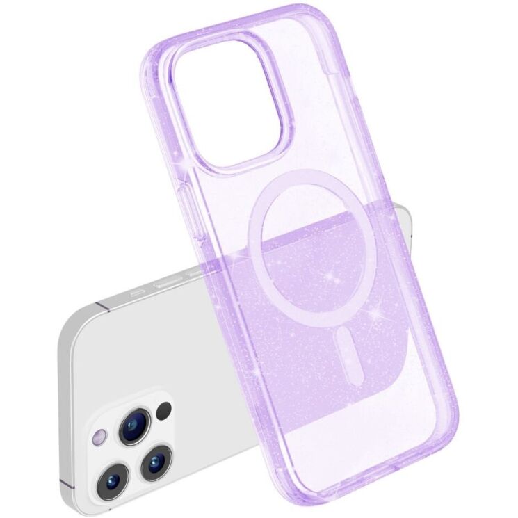 Защитный чехол UniCase Glitter Series MagSafe для Apple iPhone 15 Pro Max - Purple: фото 5 из 6