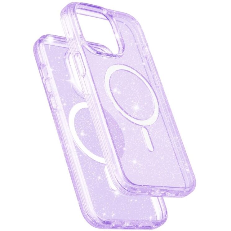 Защитный чехол UniCase Glitter Series MagSafe для Apple iPhone 15 Pro Max - Purple: фото 4 из 6