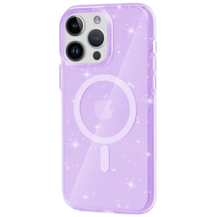 Защитный чехол UniCase Glitter Series MagSafe для Apple iPhone 15 Pro Max - Purple: фото 2 из 6