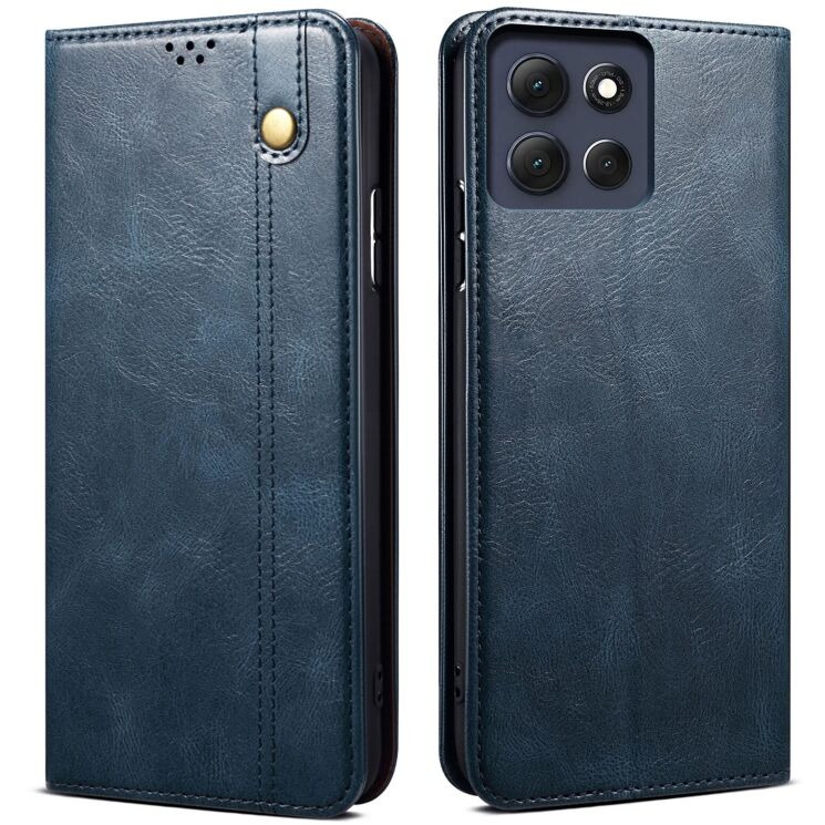 Защитный чехол UniCase Leather Wallet для Motorola Moto G86 - Blue: фото 1 из 6