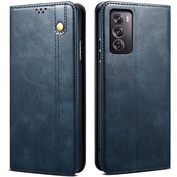Защитный чехол UniCase Leather Wallet для OPPO Reno 12 - Blue: фото 1 из 6