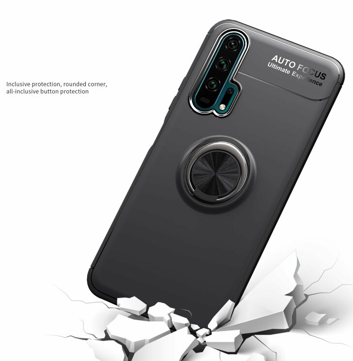 Захисний чохол UniCase Magnetic Ring для Huawei Honor 20 Pro - All Black: фото 9 з 9