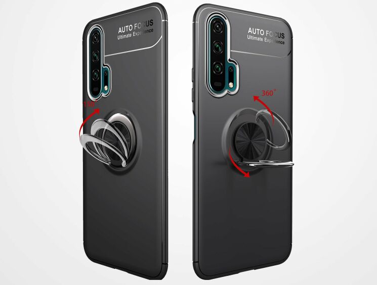 Захисний чохол UniCase Magnetic Ring для Huawei Honor 20 Pro - All Black: фото 6 з 9