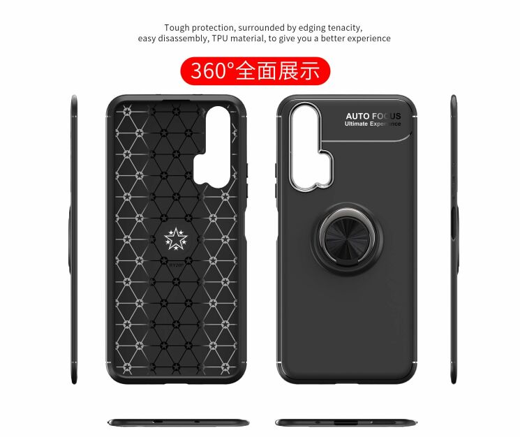 Захисний чохол UniCase Magnetic Ring для Huawei Honor 20 Pro - All Black: фото 8 з 9