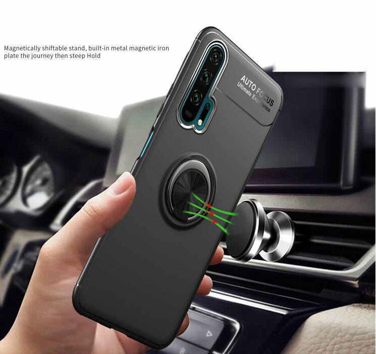 Захисний чохол UniCase Magnetic Ring для Huawei Honor 20 Pro - All Black: фото 5 з 9