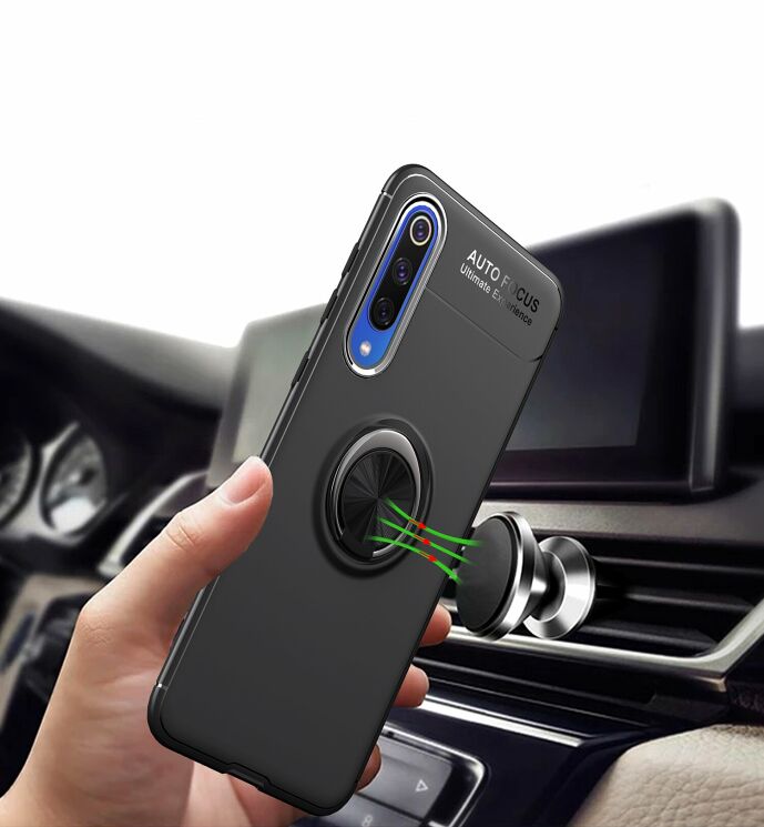 Защитный чехол UniCase Magnetic Ring для Xiaomi Mi 9 SE - Black / Red: фото 10 из 12