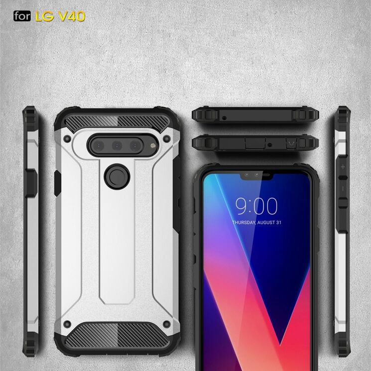 Защитный чехол UniCase Rugged Guard для LG V40 ThinQ - Silver: фото 4 из 10