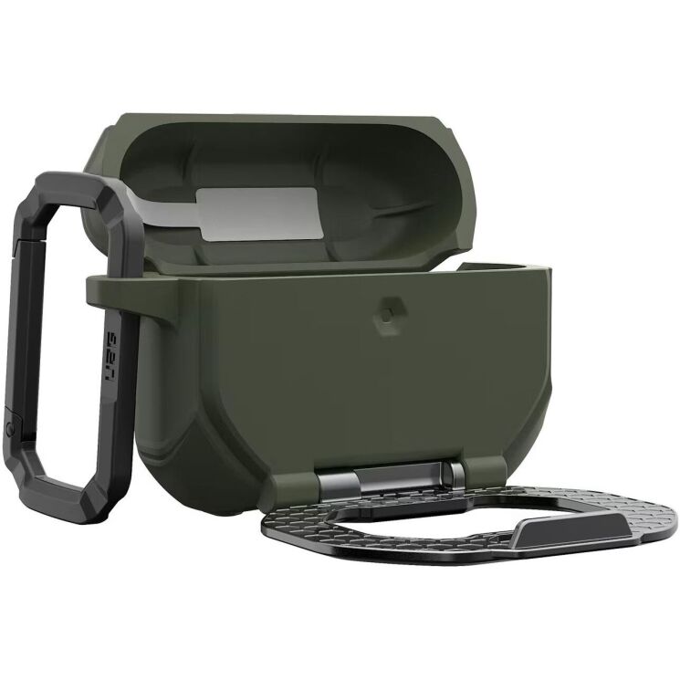 Защитный чехол URBAN ARMOR GEAR Monarch MagStand для AirPods Pro 3 (104131117233) - Drab / Silver: фото 4 из 13