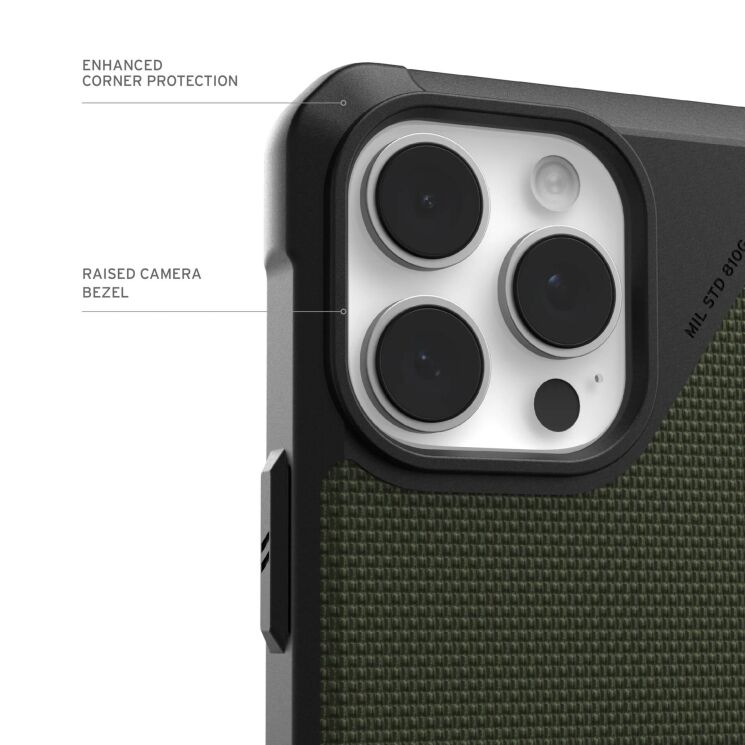 Защитный чехол URBAN ARMOR GEAR (UAG) Metropolis LT MagSafe для Apple iPhone 16 Pro - Kevlar Olive: фото 7 из 11