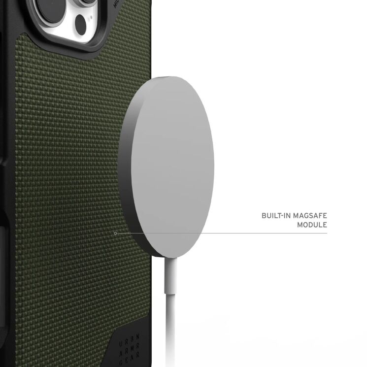 Защитный чехол URBAN ARMOR GEAR (UAG) Metropolis LT MagSafe для Apple iPhone 16 Pro - Kevlar Olive: фото 11 из 11