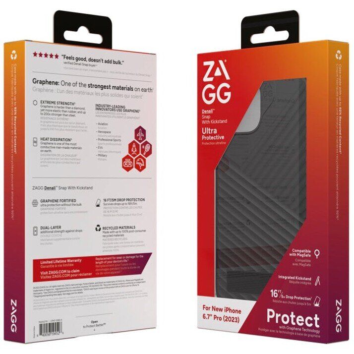 Захисний чохол Zagg Gear4 Denali Snap with Kickstand для Apple iPhone 15 (702312336 / 702312716) - Black: фото 10 з 16