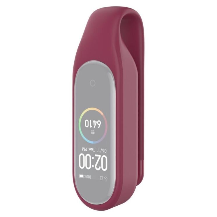 Зажим Deexe Silicone Clip для Xiaomi Mi Band 5 / Mi Band 6 / Mi Band 7 - Wine Red: фото 1 из 8
