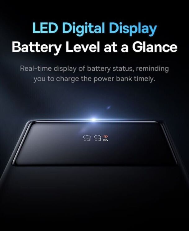 Внешний аккумулятор Baseus Star-Lord Digital Display 30W (30000mAh) P10022905113-00 - Black: фото 12 из 21