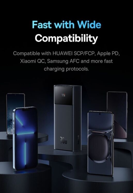 Внешний аккумулятор Baseus Star-Lord Digital Display 30W (30000mAh) P10022905113-00 - Black: фото 15 из 21