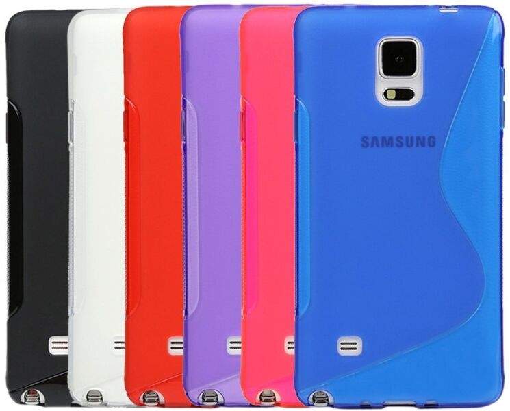 Силиконовая накладка Deexe S Line для Samsung Galaxy Note 4 (N910) - Blue: фото 5 из 5