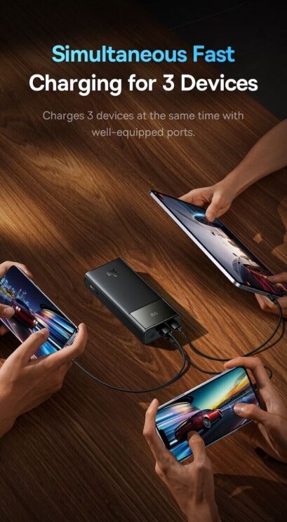 Внешний аккумулятор Baseus Star-Lord Digital Display 30W (30000mAh) P10022905113-00 - Black: фото 10 из 21