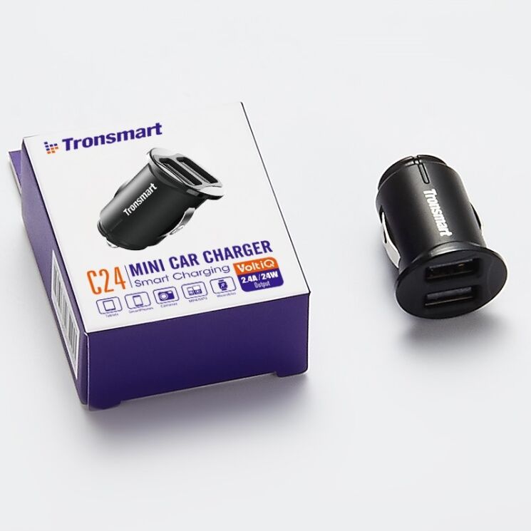 Автомобильное зарядное устройство Tronsmart C24 24W Dual USB Port: фото 3 из 8