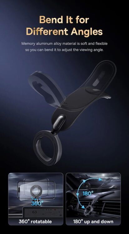 Автомобільний тримач Baseus C02 Go Series (C40165500111-00) - Black: фото 8 з 19
