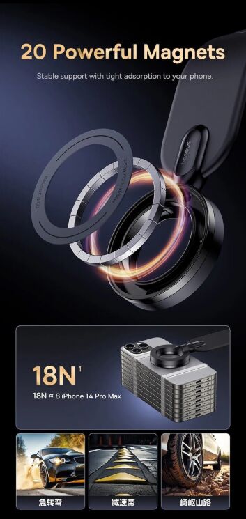 Автомобільний тримач Baseus C02 Go Series (C40165500111-00) - Black: фото 9 з 19
