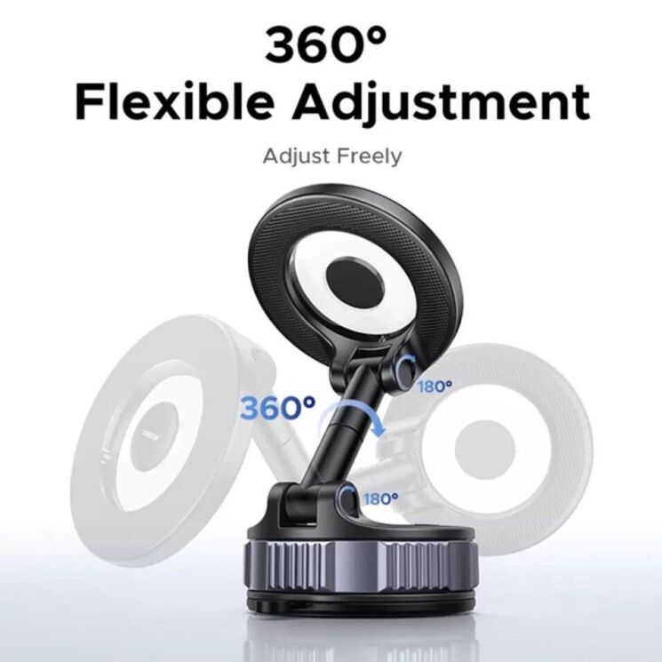 Автомобильный держатель UGREEN LP970 Suction Cup Magnetic Phone Mount - Metal Gray: фото 5 из 8
