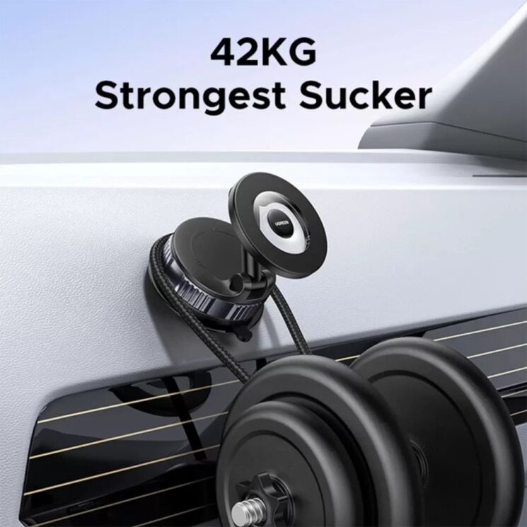 Автомобильный держатель UGREEN LP970 Suction Cup Magnetic Phone Mount - Metal Gray: фото 6 из 8