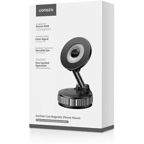 Автомобильный держатель UGREEN LP970 Suction Cup Magnetic Phone Mount - Metal Gray: фото 2 из 8